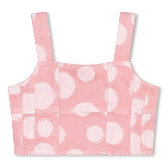 NWT Marc Jacobs Kids polka-dot twill cropped top in pink and white